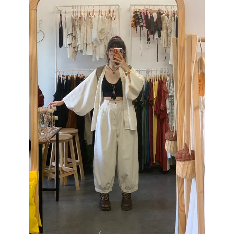 Boom Linen Baggy Leg/Gown Leg/Wide Leg Pants Vintage Fun Autumn Winter Comfortable/Cool