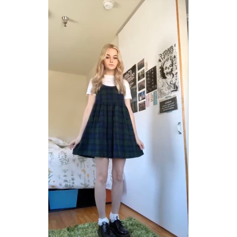 Checkered 2-Strap Dress