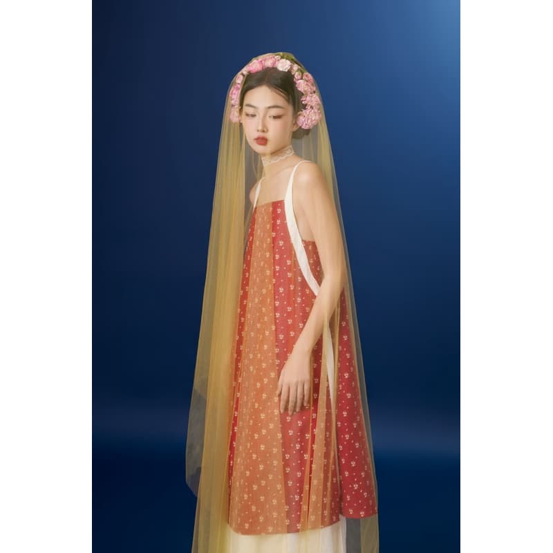 Vintage 2-Strap Red Dress/Dress/Ao Dai